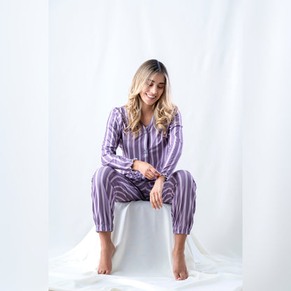 Pijama Conjunto Manga Larga® & Pantalón Líneas | Dormir nunca será igual ☁️🌙 - Marie Pour Toi